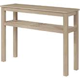 Tiburon Console Table with Shelf in Drifted Sand Beige Wood
